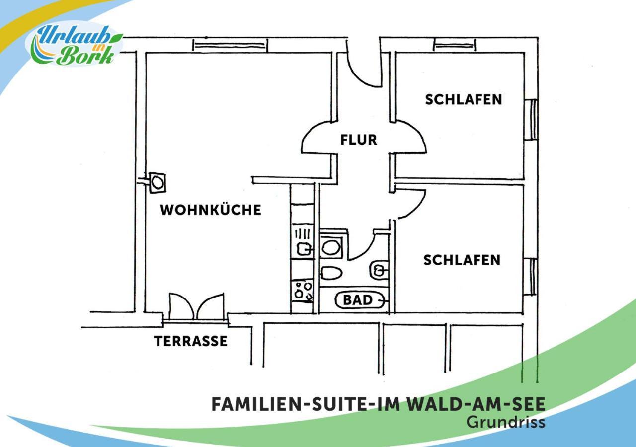 Familien-Suite-im-Wald-am-See Bork Exterior foto